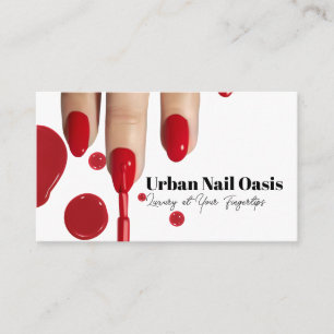 Hands Painted Red   Nail Polish Manicure Loyalty Card