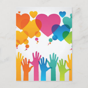Hands Reaching For Love Postcard