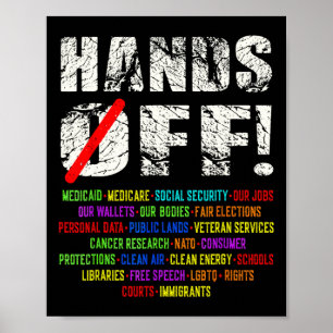 Hands Shirt Off Social Security Protest Resist  Poster
