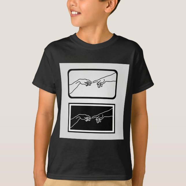 Hands showing the creation of Adam T-Shirt (Front)