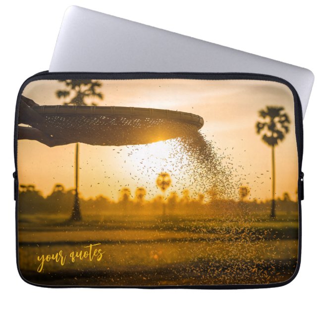 Hands Sifting Grain Rural Landscape  Laptop Sleeve (Front)