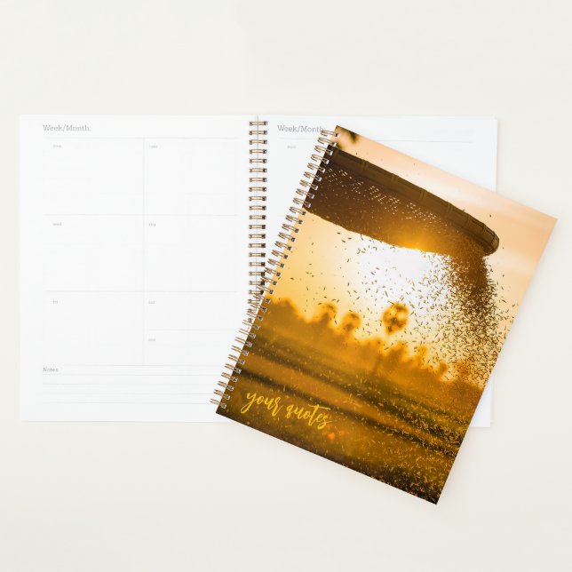 Hands Sifting Grain Rural Landscape  Planner (Display)