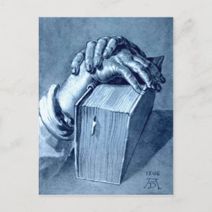 Hands Study with Bible - Durer Postcard