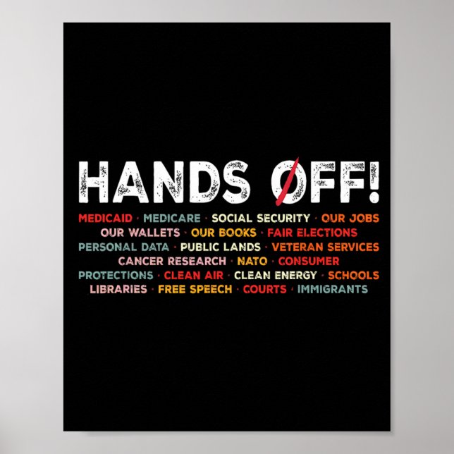 Hands Vintage Off Protest  Poster (Front)