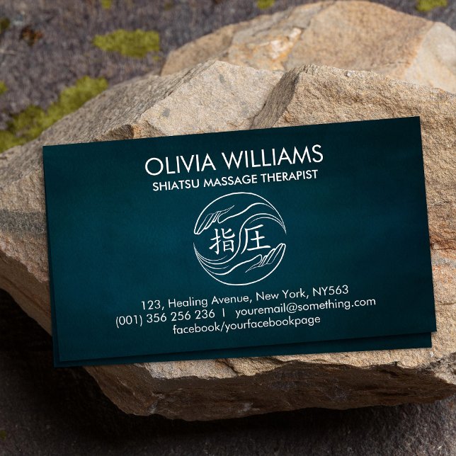Hands Yin Yang Shiatsu Appointment  Business Card (Creator Uploaded)