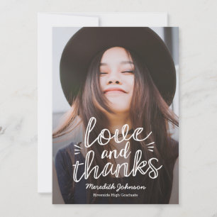 Handscript Happiness EDITABLE COLOR Photo Thank You Card