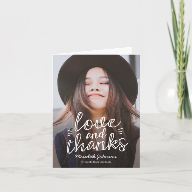 Handscript Happiness EDITABLE COLOR Thank You Card (Front)