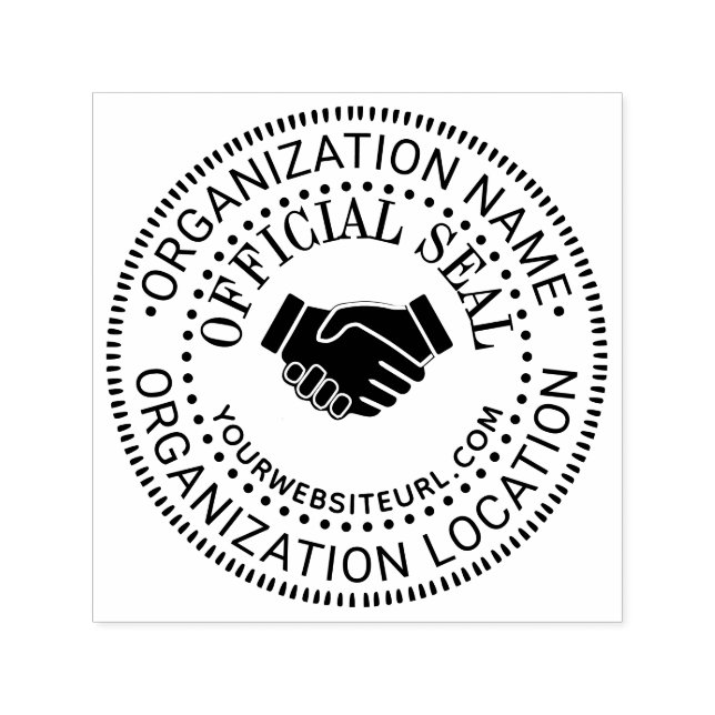 Handshake Generic Custom Official Seal Nm Loc URL Self-inking Stamp (Design)