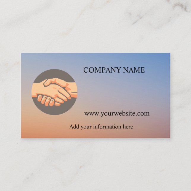 Handshake In a Circle Deal Logo Business Card (Front)