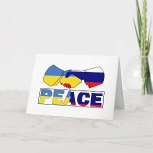 Handshake of Peace, Ukraine Russia Flag Card