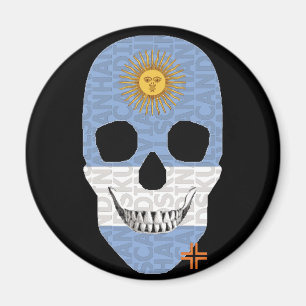 HANDSKULL Argentina round magnet B2