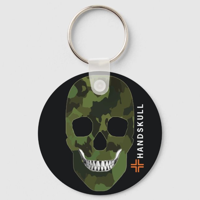 HANDSKULL Army,Happy skull,Army flag Keychain (Front)
