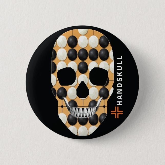 HANDSKULL Baduk,Happy skull,Baduk flag 2 Inch Round Button (Front)
