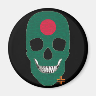 HANDSKULL Bangladesh round magnet B2