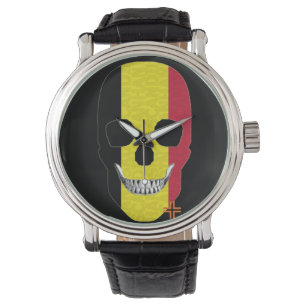 HANDSKULL Belgium watch mens leather  B2