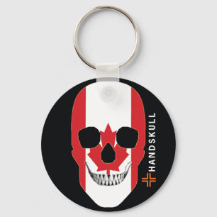 HANDSKULL Canada,Happy skull,Canada flag Keychain