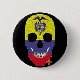 HANDSKULL Colombia Round Badge noir B2
