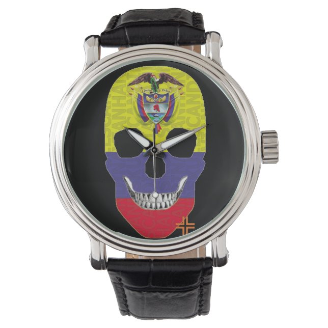 HANDSKULL Colombia watch mens leather  B2 (Front)