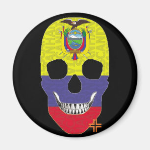 HANDSKULL Ecuador round magnet B2