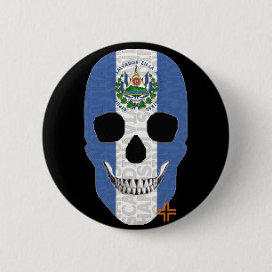 HANDSKULL El Salvador Ronde Badge noir B2