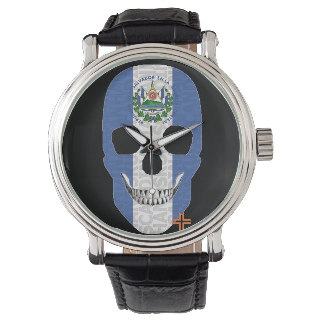 HANDSKULL El Salvador watch mens leather  B2 (Front)