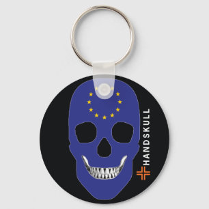HANDSKULL Europe,Happy skull,Europe flag Keychain