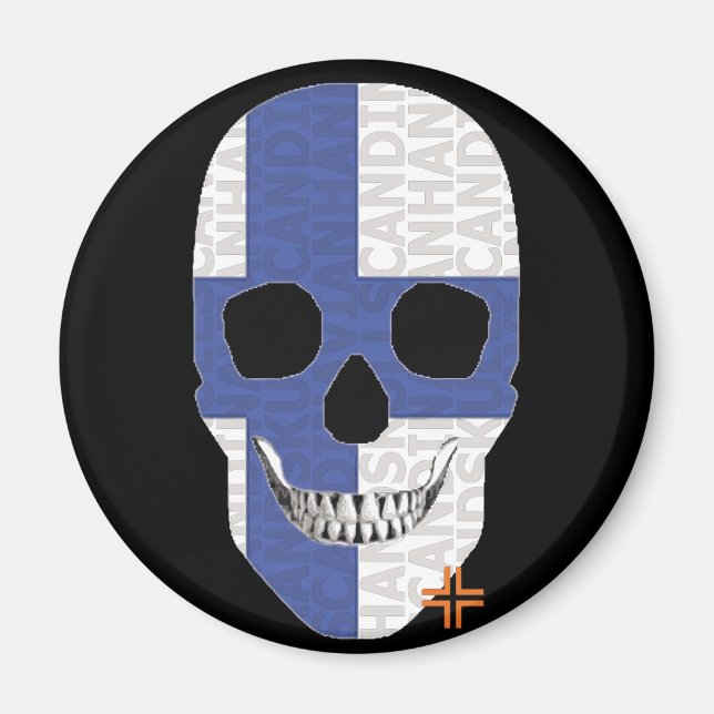 HANDSKULL Finland round magnet   B2 (Front)