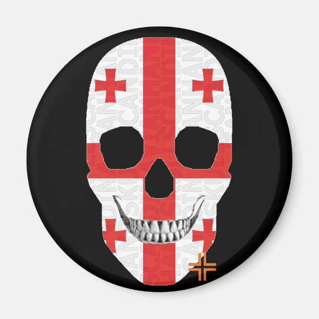 HANDSKULL Georgia round magnet   B2 (Front)