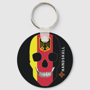 HANDSKULL Germany,Happy skull,Germany flag Keychain