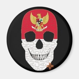 HANDSKULL Indonesia round magnet B2