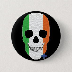 HANDSKULL Ireland Round Badge black B2 2 Inch Round Button