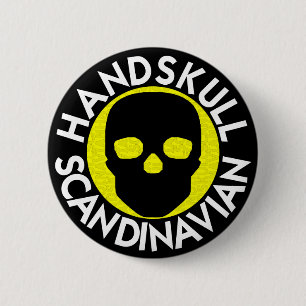 HANDSKULL LIV Pineapple Round Badge black P3 2 Inch Round Button