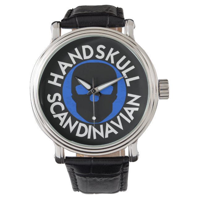 HANDSKULL LIV Sky watch mens leather  P3 (Front)