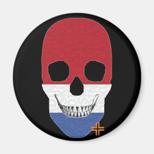 HANDSKULL Netherlands round magnet B2