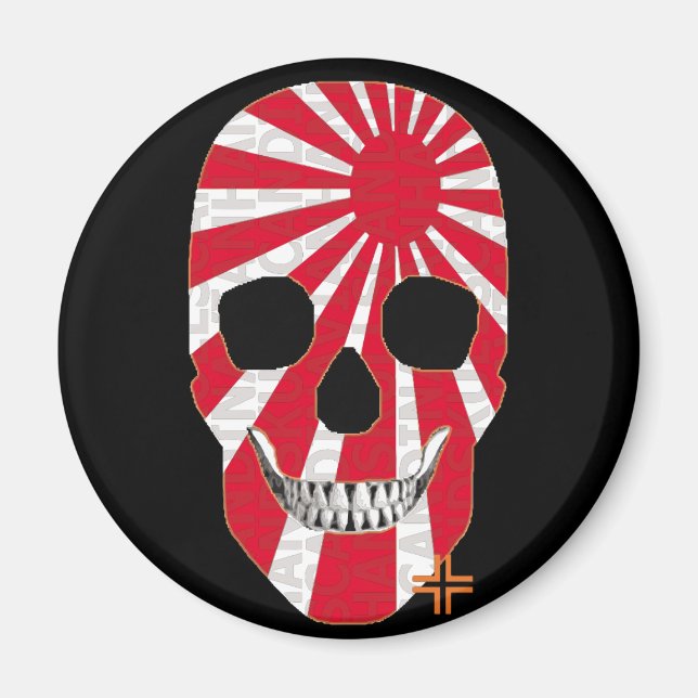 HANDSKULL Nipon round magnet   B2 (Front)