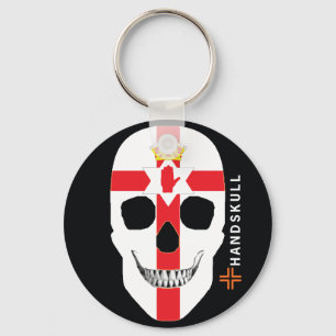 HANDSKULL Northern Ireland,Happy skull,Irelandflag Keychain