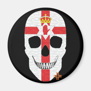 HANDSKULL Northern Ireland round magnet   B2