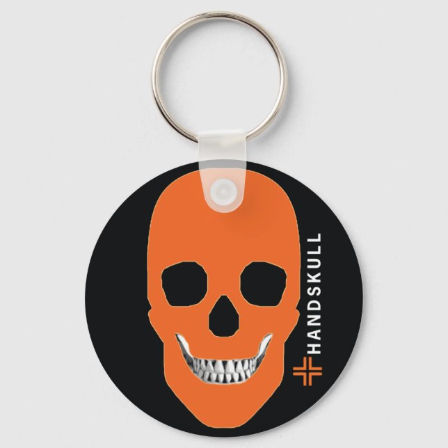 HANDSKULL Orange,Happy skull,Orange flag Keychain (Front)