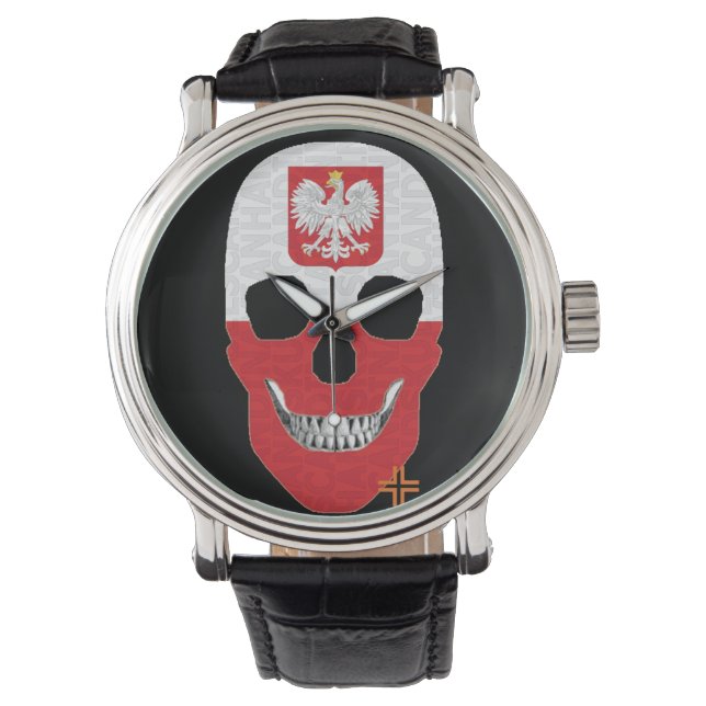 HANDSKULL Pologne montre homme cuir B2 (devant)