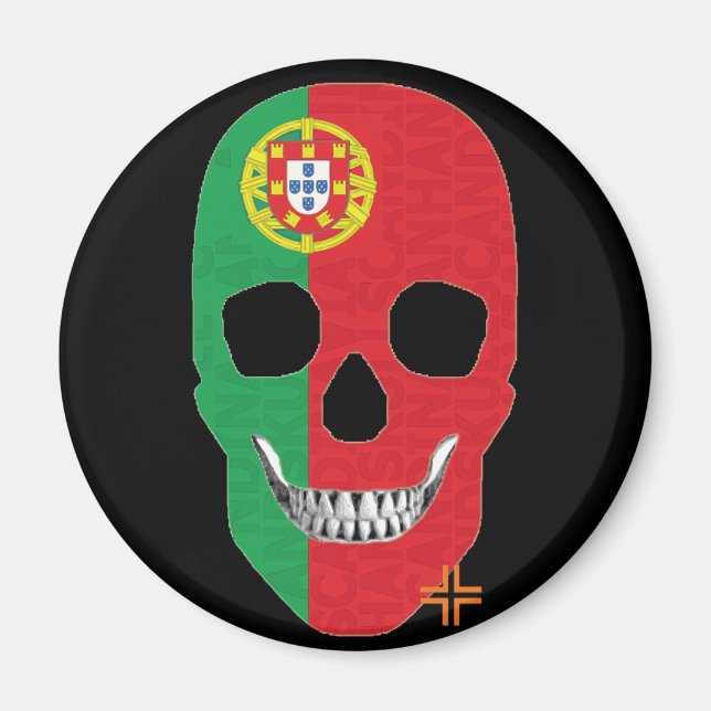 HANDSKULL Portugal round magnet   B2 (Front)
