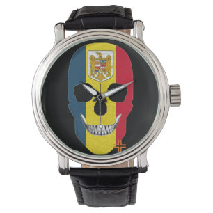 HANDSKULL Romania watch mens leather  B2
