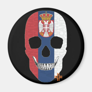 HANDSKULL Serbia round magnet   B2