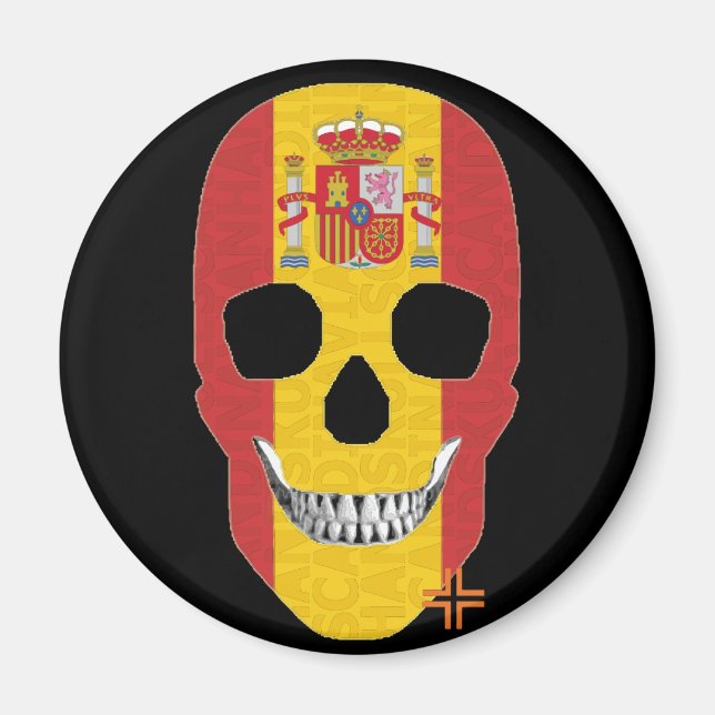 HANDSKULL Spain round magnet   B2 (Front)