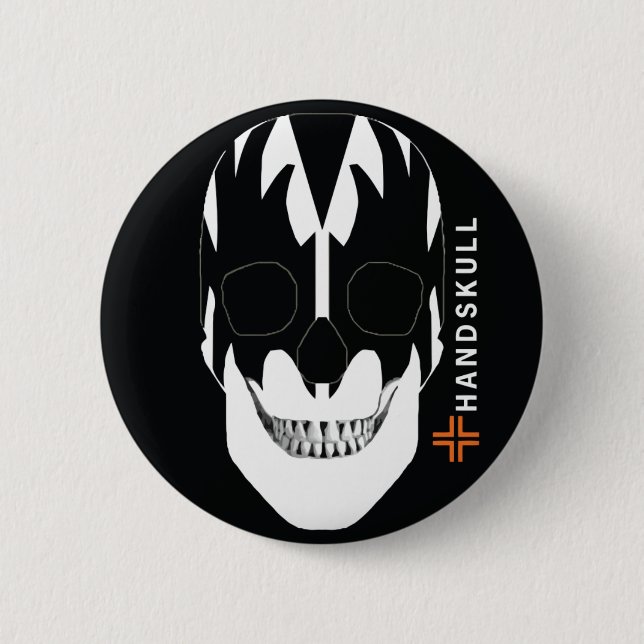 HANDSKULL Vampire,Happy skull,Vampire flag 2 Inch Round Button (Front)