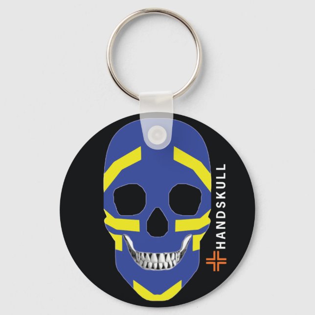 HANDSKULL Viking,Happy skull,Viking flag Keychain (Front)