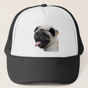 Handsom white Pug photo accessories, add names Trucker Hat