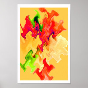 Handsome ABSTRACT Art in Fruit & Vegetable Colours Poster
