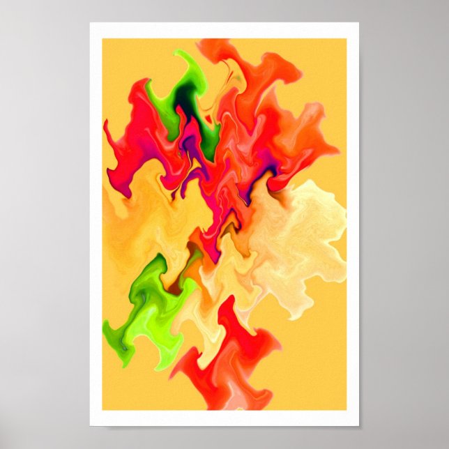 Handsome ABSTRACT Art in Fruit & Vegetable Colours Poster (Front)