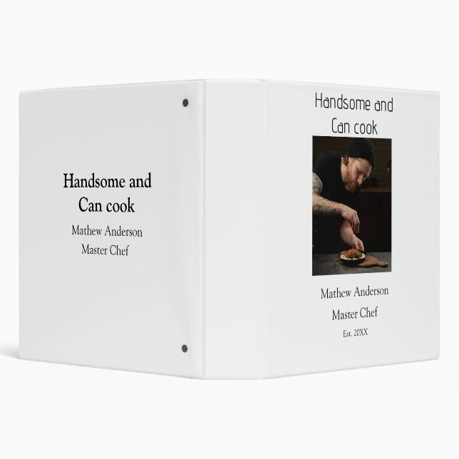 Handsome and can cook add name master chef date binder (Background)