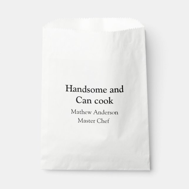 Handsome and can cook add name master chef date favour bag (Front)